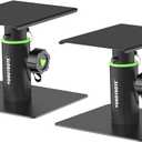 Set of 2 Studio Monitor Stand Small Desktop Speaker Stands Tablet Stand Holders 6" Tall Height Adjustable for Small Speakers, Projector, HiFi Speakers, Blue Tooth Speakers
