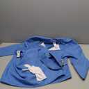 fun shack Flight Attendant Costume Women Blue, Retro Airline Stewardess Outfit with Hat & Gloves Large
