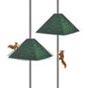 NestShld 16" Metal Squirrel Baffle, Outdoor Bird Feeder Pole Squirrel Spikes Baffle, Hanging Bird Feeder for 4x4 Wooden Posts,Tree Trunks (Glass Green,2pcs)