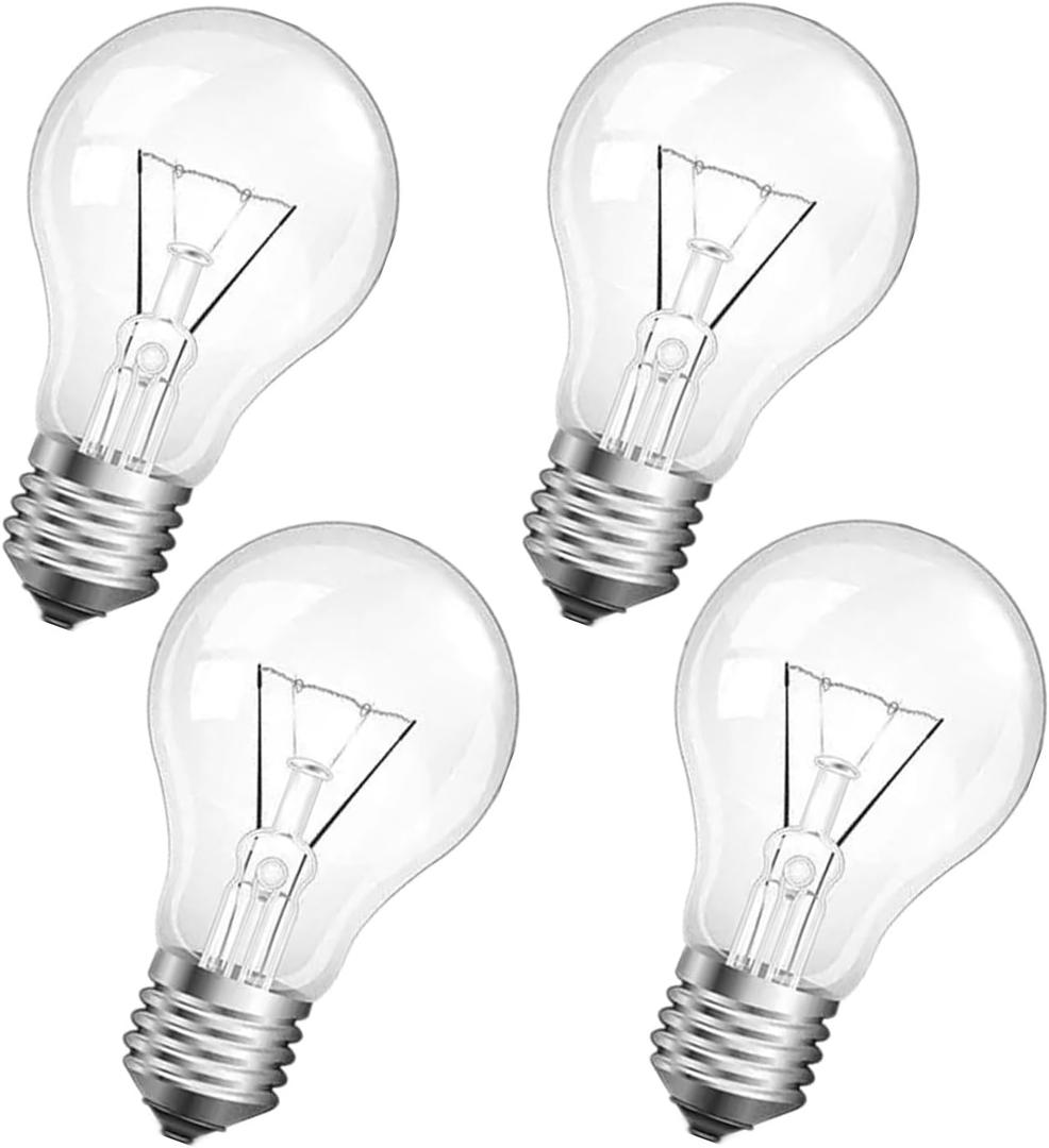 Hoimuv 100 Watt Incandescent Light Bulbs, A19 100 WATT Incandescent Bulb Shatter Resistant Rough Service Light Bulb 100 WATTS A19 Shape