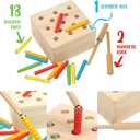 Boxiki kids Wooden Montessori Toys for Babies, Toddlers & Kids, Fine Motor Skills, Magnetic Worm Game for 3 Years Old