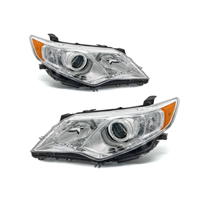 Headlights Assembly for 2012 2013 2014 Toyota Camry/12 13 14 Camry SE/L/LE/XLE/Hybrid Headlamp Replacement with Amber Reflector Chrome Housing
