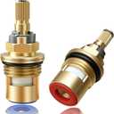 2026 New Upgraded Faucet Ceramic Cartridge for Kohler K-GP77005-RP & K-GP77006-RP, Hot and Cold Faucet Cartridge Replacement Parts, K-GP77005-RP K-GP77006-RP Ceramic Valve, 2 Pack, Brass
