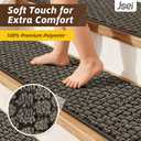 JSEI Stair Treads for Wooden Steps, 14 Pack 9" X 28" Non-Slip Machine Washable Carpet Stair Treads with TPE Backing, Soft Indoor Stair Rug Runner for Kids Elders & Pets, 100% Polyester, Greyish Brown