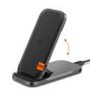 Spigen for Wireless Charger Stand & Pad, [Designed for Samsung] Qi Flex True 15W Super Fast Compatble with Samsung Galaxy S25 Ultra S25 Plus S24 Plus Ultra S23 Z Fold Flip 7 6 5 and More [No Adapter]