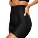 Vertvie Tummy Control Shapewear Shorts for Women Butt Lifting Body Shaper Shorts High Waisted Seamless Girdles Under Dress(Black, Medium)