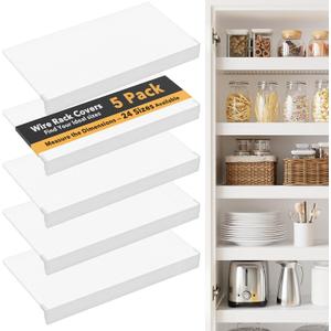 SpaceAid Wire Shelf Covers for Pantry Rack, 30" W x 16" D, White 5pcs | PVC Wire Rack Cover for Pantry and Closet Shelving, Durable Shelves Liner for Kitchen, 0.31-inch Thick Waterproof