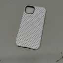 Compatible with iPhone 13/14 Pro Max Case, Fashion Cute Polka Dot Pattern Aesthetic Design for Women, Soft TPU and Hard Back Shockproof Phone Case, White Phone Case