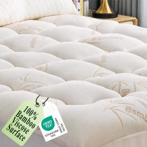 Mattress Topper King Size, Bamboo Viscose Ultra Soft Cover