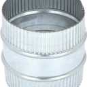 PATIKIL 4 Inch Duct Connector Coupling, Galvanized Steel Straight Dryer Vent Coupler Flexible Ducting Collar Connector Round Crimped Ventilation Duct Extension for HVAC System Pipe