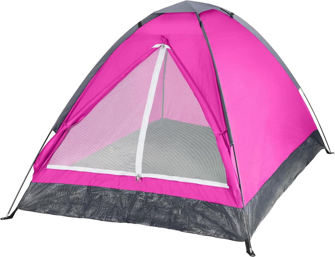 2 Person Camping Tent with Rain Fly and Carrying Bag Lightweight Outdoor Pop Up Tents for Camping Essentials, Music Festivals, Backpacking, Hiking, or Beach Shelter by Wakeman Outdoors, 77 x 57 x 40