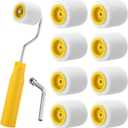 Honeydak 8 Pack Mini Paint Roller Small Paint Roller for Touch up Trim Edge or Corner, Extra Small Brushes Tool for Window Frames Photo Frames (1.2 Inch)