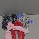 Hair Scrunchie Scarf Bow Scrunchies Chiffon Bandana Scrunchies for Women Girls, 6PCS , 2 in 1 Design, No Hurt, Various Occasions
