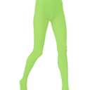 Wildarms 2 Pairs Women's 80D Opaque Tights - High Waist Control Top Smooth Stockings, Light green, Large-X-Large