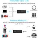 2026 Upgraded Bluetooth 5.3 Transmitter 3-in-1, Portable Wireless Rechargeable Transceiver Adapter for TV PC, Stereo Audio Receiver for Car Speaker System