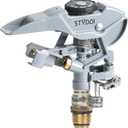 STYDDI Metal Impact Sprinkler Head, Zinc-Alloy Pulsating Water Sprinkler Head with 1/2" NPT Thread, Metal Adjustable Circle Pattern Impulse Sprinkler Head for Lawn, Yard, Garden, 20' - 43' Spray Radiu