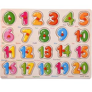 Wooden Number Puzzle for Toddlers 3+ Years Old  Montessori Counting & Math Learning Toy with Board & Blocks, Educational Preschool Gift for Boys & Girls