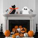 himmel Cute Halloween Decorations Indoor, 4PCS Ghost Wooden Signs Pumpkin Cat Blocks for Tiered Tray Decor, Halloween Decor for Office Home Party Shelf Display Apartment