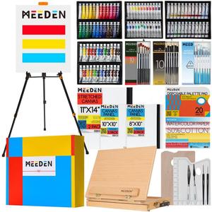 MEEDEN 142 PCS Painting Kit: Art Supplies with Aluminum & Tabletop Easel