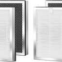 Air Purifier Replacement Filters 4 Pack Compatible with 25 Series Air Purifier Filter S1/W1/B1,3-in-1 Filters H13 True HEPA and Activated Carbon Filters Compatible with Series Air Purifier