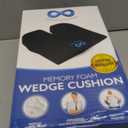 Everlasting Comfort Car Seat Cushion for Driving - Wedge Car Cushion for Office, Travel, Gaming Chair Memory Foam Driver Booster for Short People, Non-Slip, Washable Cover, Back & Sciatica Relief (Black)