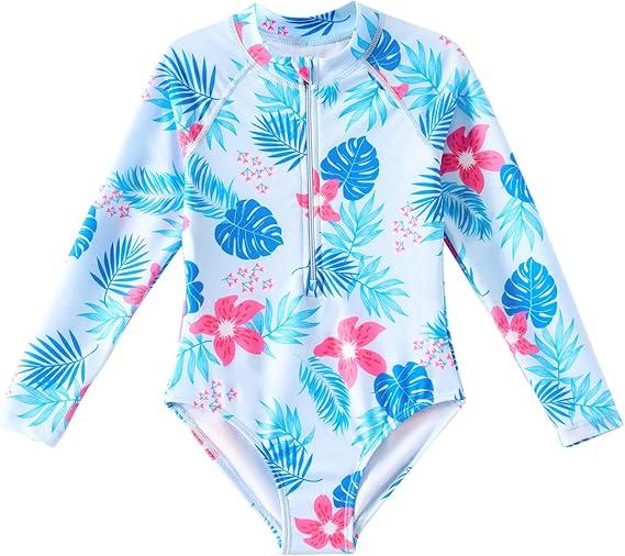 Angel season Girls Long Sleeve Swimsuits One Piece Rash Guard Bathing Suit UPF50+ Toddler Kids Zipper Swimwear Size 7-8Y Angel season Girls Long Sleeve Swimsuits One Piece Rash Guard Bathing Suit UPF50+ Toddler Kids Zipper Swimwear Size 7-8Y