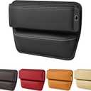Kewucn Car Seat Gap Organizer, Adjustable Leather Front Seat Gap Filler Storage Box, Multifunctional Auto Console Side Pocket Organizer for Phone Glasses Key Card, Car Accessories (Black)