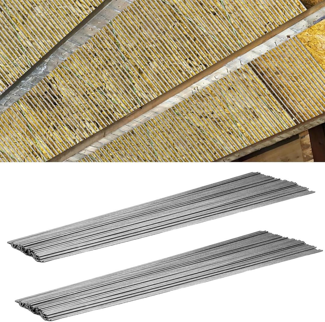 200 Pcs Insulated Support Rods - 24 Inch Steel Insulation Holders for Ceiling & Attic