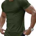 JMIERR Mens Short Sleeve T Shirt Muscle Slim Fitted Summer Shirt Crewneck Longline Tees Shirts for Gym Workout Athletic, (XL)