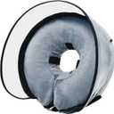 Dog Cone, Dog Surgery Collar, Dog Cones for Small Medium Large Dogs, Inflatable Cone for Dogs, Dog Cone Collar, Does not Impede Vision Dog Recovery Collar(M Grey)