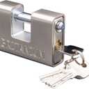 Britanium® BRP84 [Armoured] High Security Padlock - [Anti Drill Cylinder] - Heavy Duty Lock for Storage Unit with 0.67” Shackle Clearance, Motorbike, Shed & Garage Silver