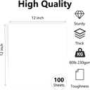 100 Sheets White Cardstock 12 x 12 80lb | Heavyweight White Card Stock Printer Paper | Ideal for Business Cards, Art Projects, Invitations and Printing