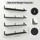 Long Wall Shelf,Large Floating Shelves for Wall,Wood Floating Bookshelves Hanging,Book Storage Display for Living Room Bedroom Office Bathroom Decor,4 Pack,36 Inch,Rustic Black