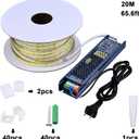 BENLUN 24V COB LED Strip Lights Outdoor Waterproof 65.6FT, 4000K Natural White Dimmable IP67 CRI 93 LED Rope Light with Power Supply for Bedroom Living Room Garden Commercial House