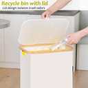 efluky Recycle Bin Holder 100L, 26 Gallon Trash Can with Lid, Garbage Bag Holder for Yellow Bags, Easy Removal, (Inner Bag Not Included) -Beige