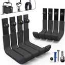 8 Pack Garage Storage Hooks, Ladder Hangers, Steel Wall Mount Hooks, Utility Hooks for Hanging Heavy Duty Shed Tools, Ropes, Garden Hoses, Shovel, Bulk Items, etc.88lbs, 4Inch (Black)