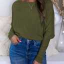 Okiwam Women's Fall Tops Cowl Neck Long Batwing Sleeve Shirts Oversized Tunic Dressy Casual Blouses 2026 Fashion Clothes (Green, XS)