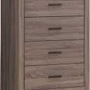Coaster Home Furnishings Brantford Farmhouse Wood 4-Drawer Bedroom Chest of Drawers Chiffonier Clothing Storage Cabinet Bedroom Armoire Tall Dresser Organizer Unit Barrel Oak 207045