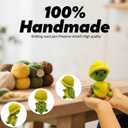 Positive Crochet Animals Appreciation Luxury Gift Set Inspirational Emotional Support Sea Turtle Desktop Decor Perfect for Couples Parents Coworkers Teachers Birthdays (Yellow (ordinary wooden base))