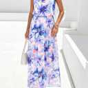 PRETTYGARDEN Floral Dress for Women 2026 Spring Formal Sleeveless Cowl Neck Graduation Summer Wedding Guest Maxi Long Dresses, Size XXL