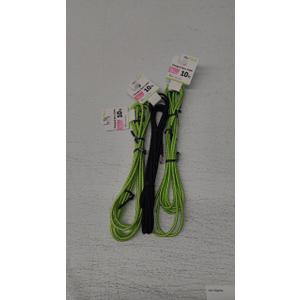 CELLCandy® Apple Lightning Charge and Sync Cable (Pack of 3: 1 Green, 2 Black)