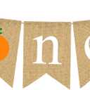 Pudodo Jute Burlap Clementine One Highchair Banner Orange Baby Boy Girl 1st Birthday Party Decoration