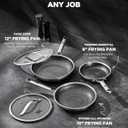 Nonstick Frying Pan Set with 2 Lid, Non-Toxic Tri-Ply Hybrid Ceramic Skillet 3 Piece, 8, 10 & 12 Inch Stainless Steel Pans, PFAS/PFOA/PTFE Free, Dishwasher & Oven Safe, Induction Compatible