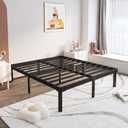 King Bed Frame, 12 Inch Metal Platform King Size Bed Frames with Round-Corner Leg, Heavy Duty Steel Slat Mattress Foundation, Easy Assembly, Noise-Free, No Box Spring Needed