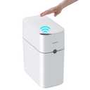 funest Sensor Bathroom Trash Can with Lid,3 Gallon Touchless Trash Bin,Plastic Slim Garbage Can Small Wastebasket for Toilet,Bedroom,Office,White