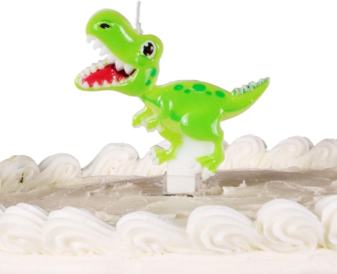 Dinosaur Birthday Candle  Fun Dinosaur-Shaped Paraffin Wax Candle for Cakes & Cupcakes | Cute Novelty Candle for Dinosaur Party Decorations & Cake Toppers