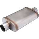 Floshine Universal 409 Stainless Muffler Straight-Through Performance Muffler Exhaust, center in | center out (2.5")