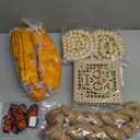 102 Pcs Day of The Dead Ofrenda Wooden Box Set DIY Dia De Los Muertos Decorations Include Altar Supplies 6 inch Marigold Garland with Light Artificial Marigold Flower Butterfly(Fresh)