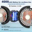 Hayousui Backseat Car Fan for Kids: Battery & USB Powered 5V/2A Rear Seat Car Cooling Fans, 3 Speed Independent Control, 360 Rotatable Auto Headrest Cooler for Vehicle Sedan Truck Pickup (Orange)