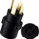 Kanayu 14-50P to L14-30R 50amp to 30amp Generator Adapter Compatible with NEMA 4 Prong 50amp Generator Male Plug to 4 Prong 30amp Locking Female, Generators to House Inlet Box Adapter(Black)